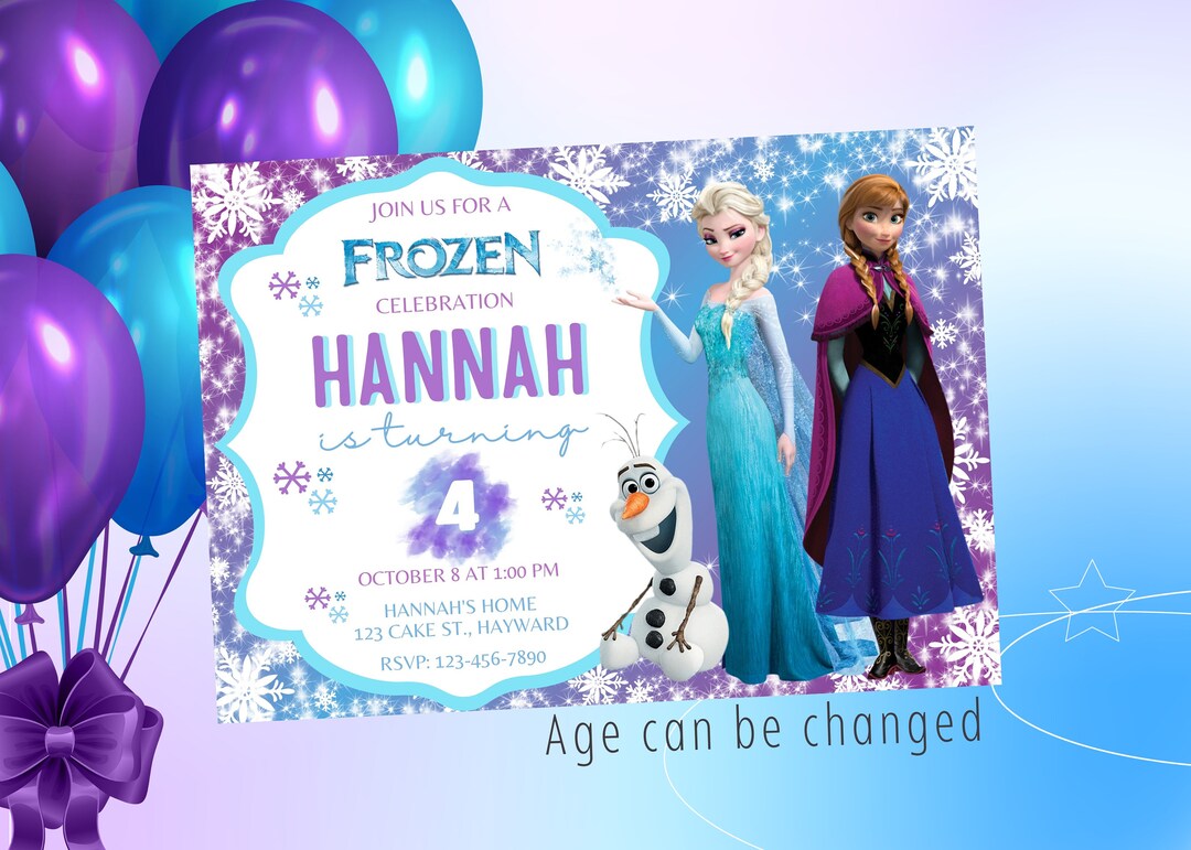 Frozen Birthday Invitationfrozen Birthday Invitegirl Birthday