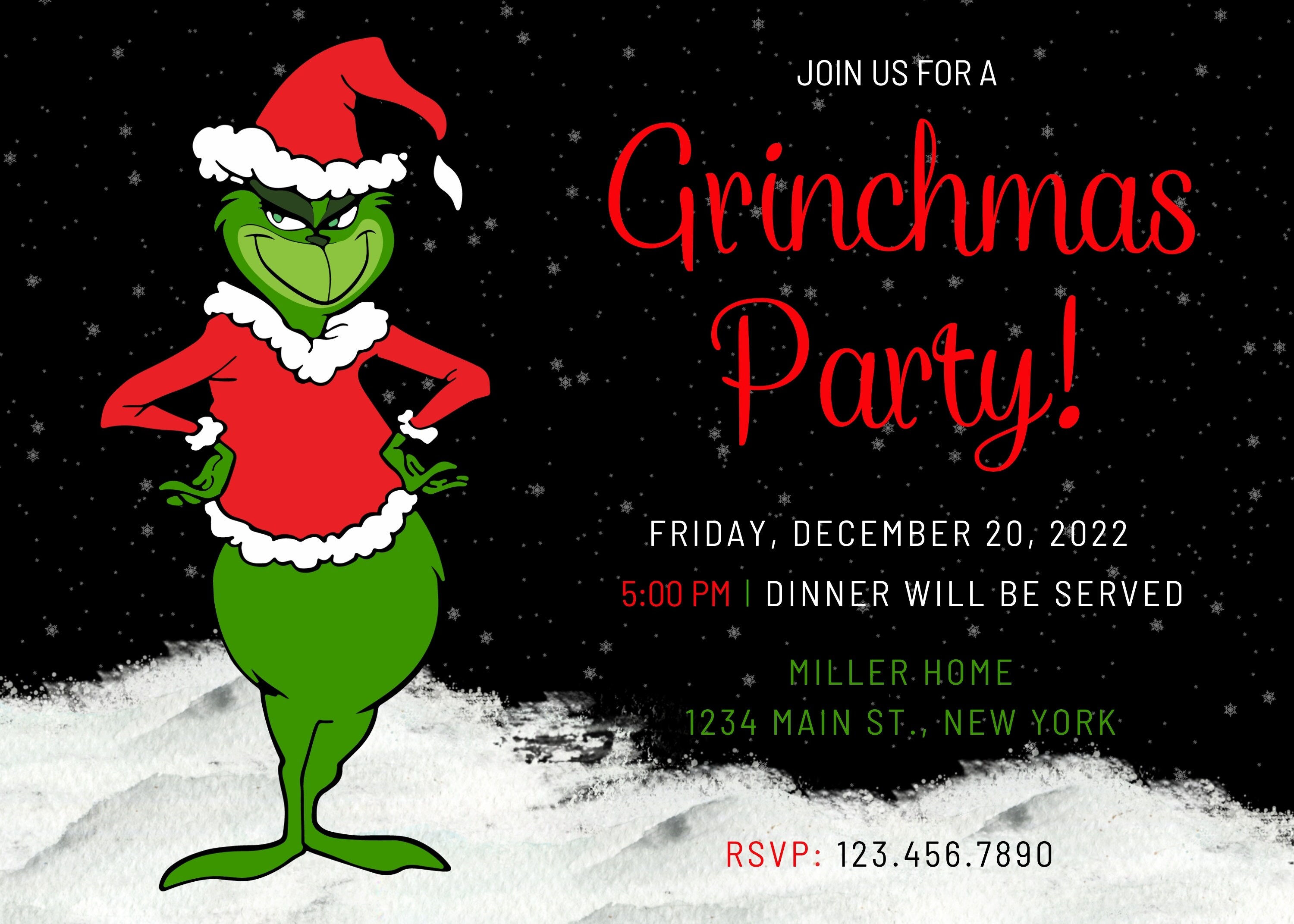 Christmas Party Invitationgrinch Christmas Party Invitegrinchmas