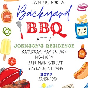 BBQ party invitation template-instant download image 2