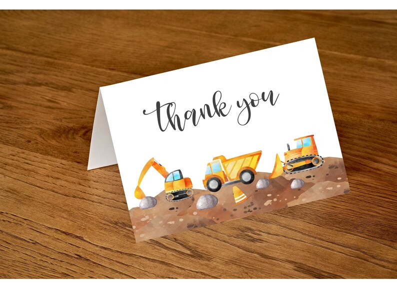 Construction Thank You Card-printable Construction Thank You Card ...