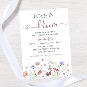 Wildflower Bridal Shower invitation-floral bridal shower invite-instant download