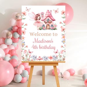 Editierbares Fee Geburtstag Willkommensschild-Fee Willkommensschild-Instant Download