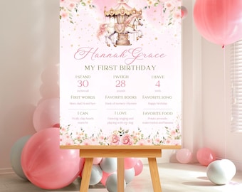 Carrousel modifiable pour célébrer un anniversaire important - téléchargement instantané