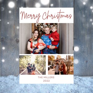 Editable Photo Christmas Card-christmas family photo card-instant download