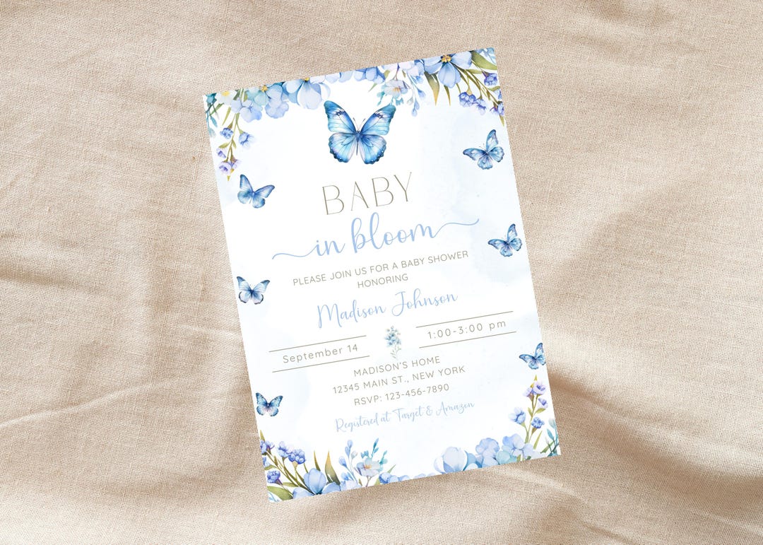 Editable Butterfly Baby Shower Invitation-instant Download - Etsy