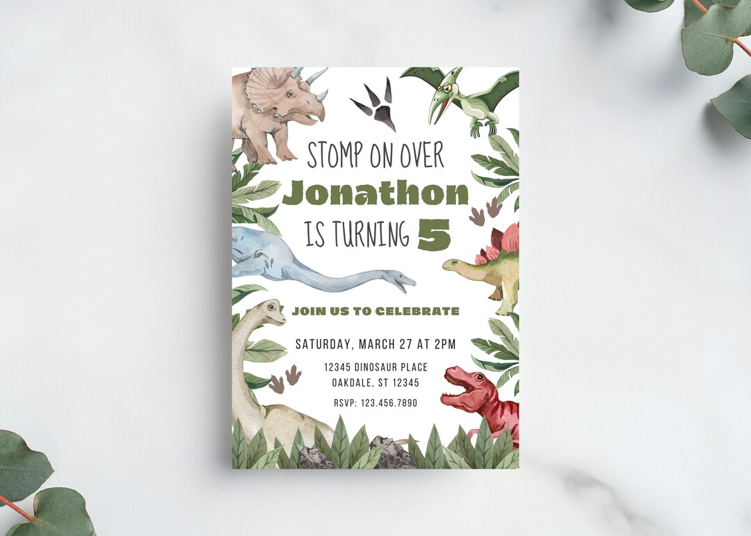 Dinosaur Invitation-dinosaur Birthday Invite-dinosaur Invitation ...