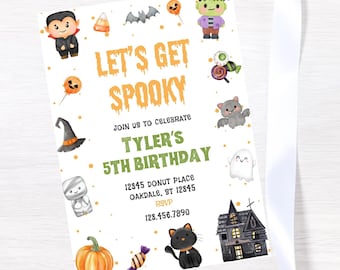 Editable Halloween birthday Invitation-instant download