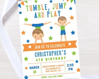 Invitación de cumpleaños de gimnasia: descarga instantánea