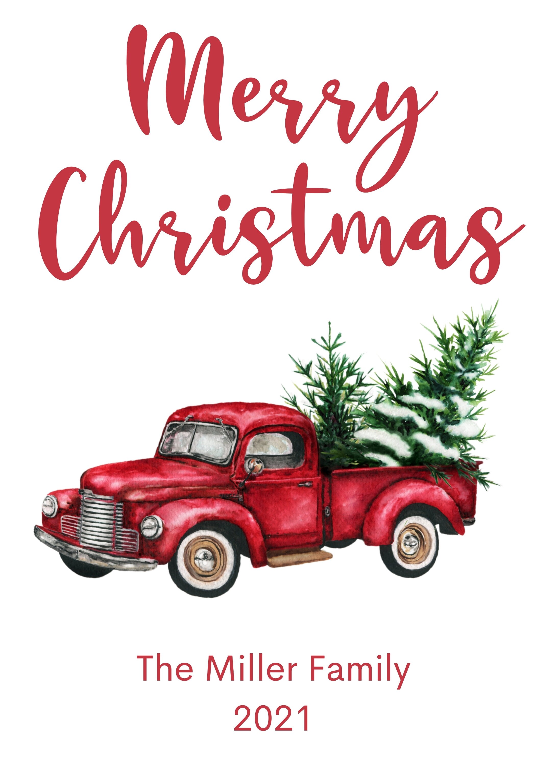 Christmas Card Printableholiday Card Templatechristmas Card Digital