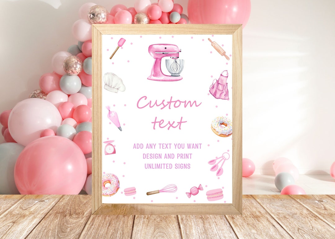 Editable Baking Custom Table Sign-instant Download - Etsy
