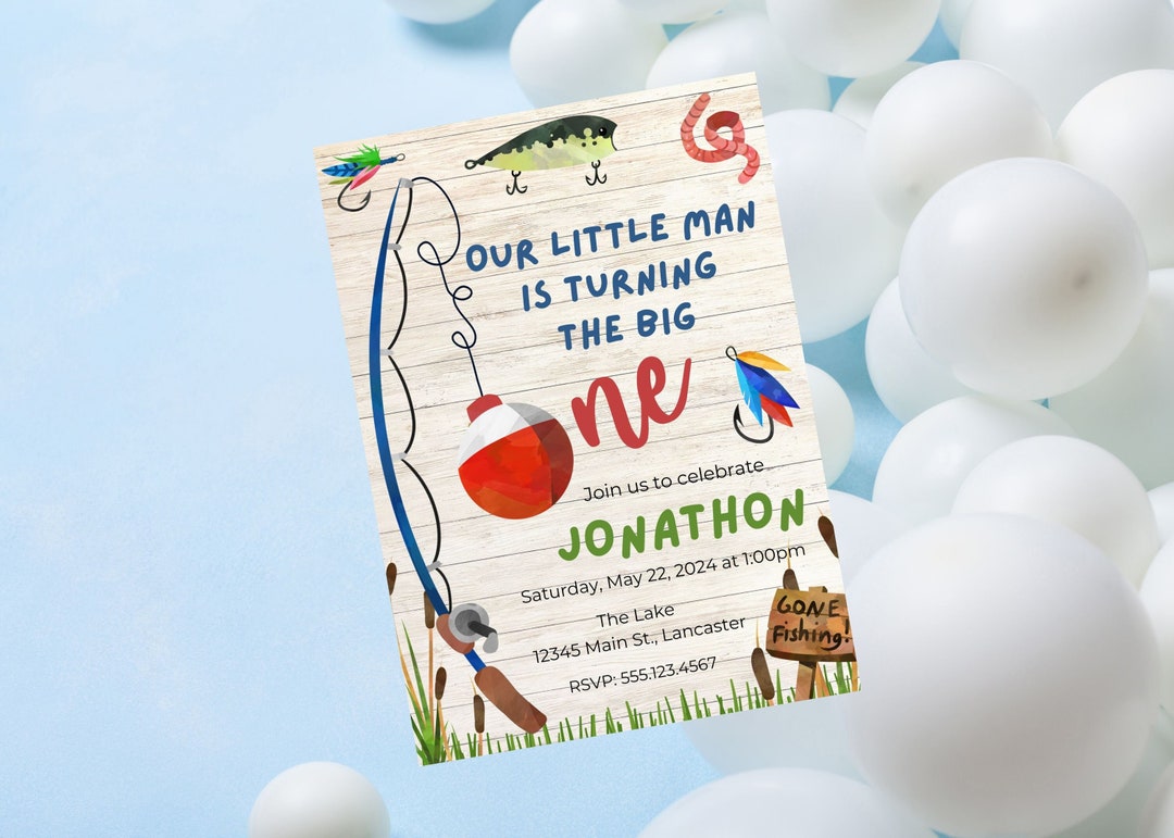 Editable Fishing Birthday Invitation Template-o-fish-ally Fishing ...