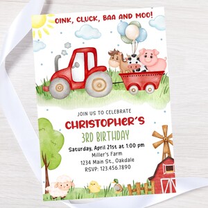Farm Birthday invitation-farm birthday invite-barnyard invitation-instant download