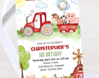 Invitación de cumpleaños de granja-invitación de cumpleaños de granja-invitación de corral-descarga instantánea