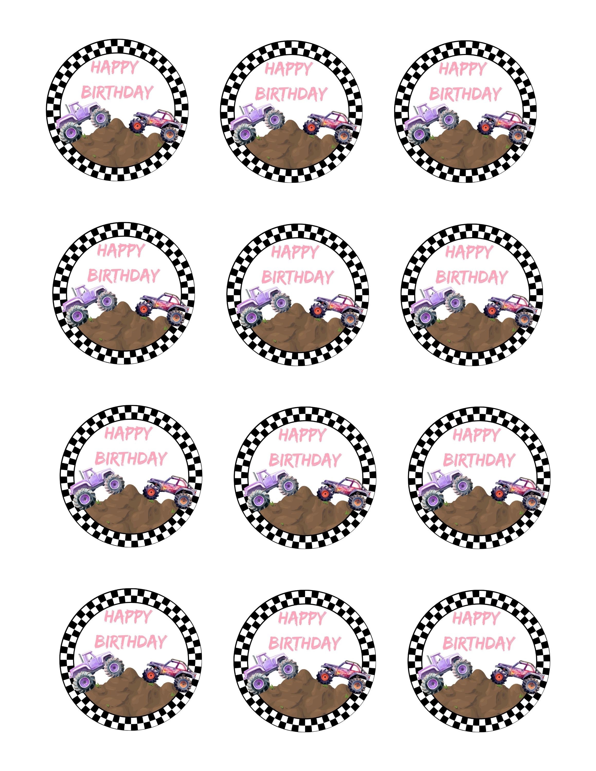 Monster Truck Cupcake Topper Printable-cake Topper Digital Cupcake ...