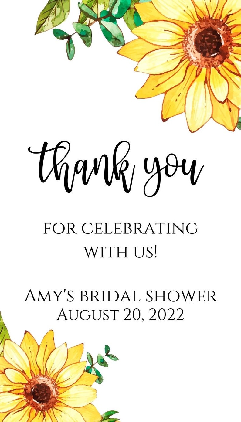 Sunflower Bridal Shower Favor Tagssunflower Gift Tag Templateeditable