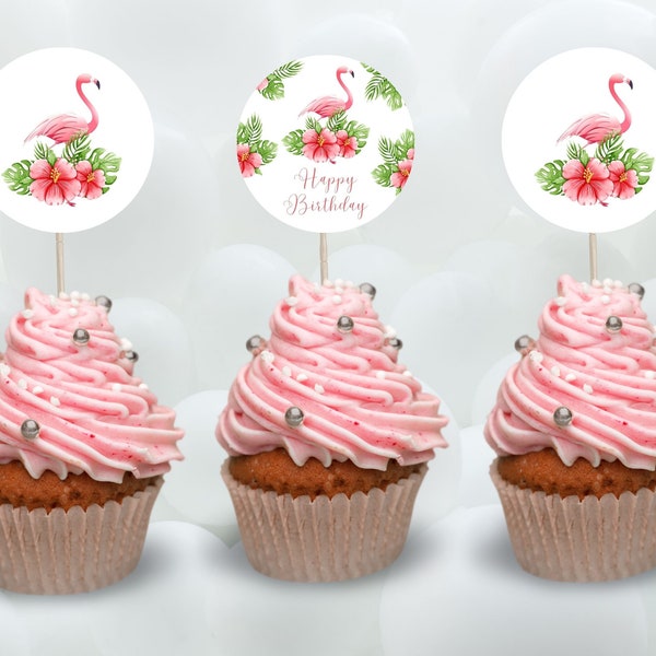 Flamingo Printable Cake Topper - Etsy