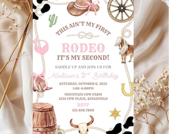 Editable Rodeo Birthday invitation-instant download