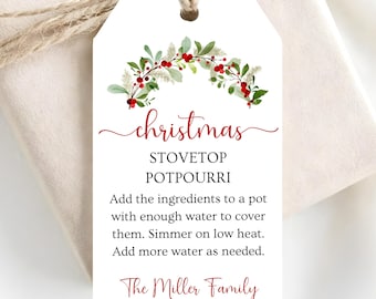 Christmas potpourri gift tags-instant download