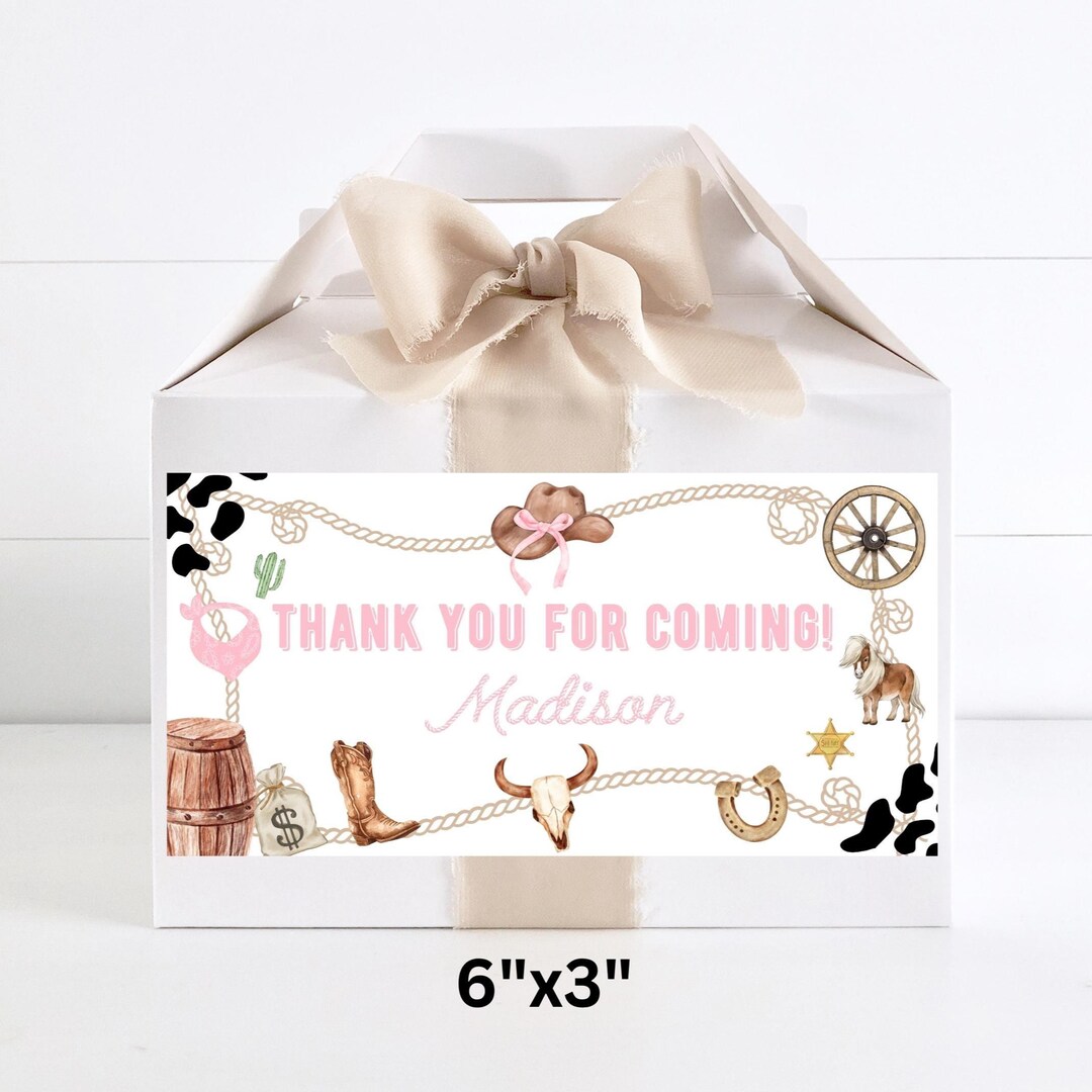 Pink Rodeo Theme Gable Box Editable Pink Rodeo Gable Box-farm Theme Party Gift Box Labels-instant ...