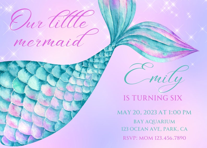 Mermaid Birthday Invitation-mermaid Birthday Invite - Etsy