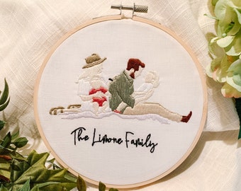 Custom Embroidery from Picture to Hand Embroidery | Family Portrait | Wedding Gift |