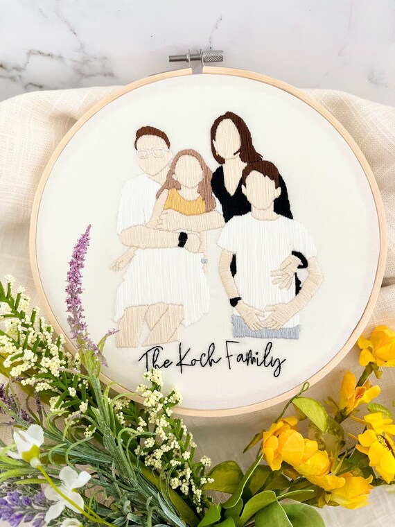 Custom Embroidery Portrait to Embroidery Art Etsy