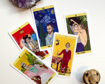 Stickers Renowned Artists Tarot - Hand-Painted, Art History, Spiritual Guidance, and Creative Inspiration