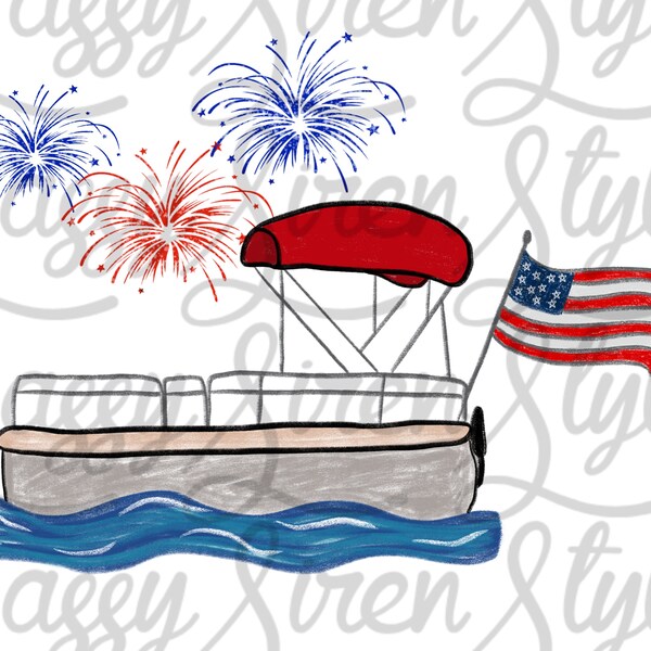 Pontoon Boat Wrap American Flag Etsy