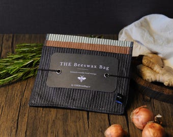 Handmade Beeswax Food Storage Bags | Striped Pantry Bags (Set of 3)