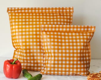 Buttermilk Check Beeswax Bread Bag | Reusable Eco Friendly Bread Keeper