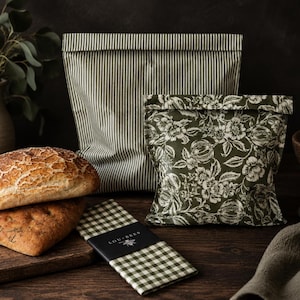 Bienenwachs Brot Taschen Set, wiederverwendbar. Die Oliven-Speisekammer. Lebensmittel Aufbewahrung | Handgemachte UK Sourdough Loaf Taschen