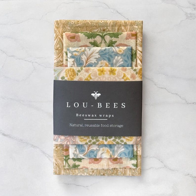 Beeswax wraps William Morris Muse 4pk, Eco friendly food storage