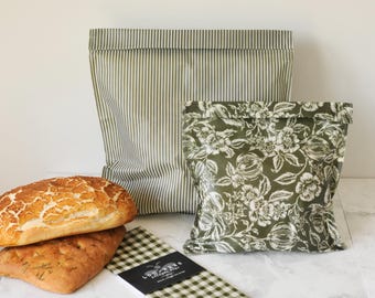 Beeswax Bread Bags Set, Reusable. The Olive Pantry. Food Storage | Handmade UK Sourdough Loaf Bags