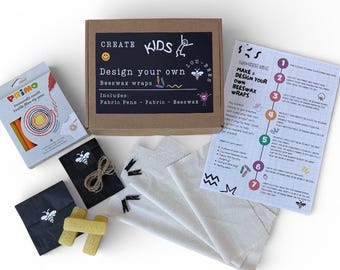 Kids Beeswax Wraps Kit – Design Your Own, Eco-Friendly Food Wraps