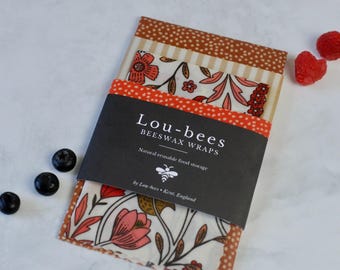 Autumn Tones Beeswax Food Wraps  4 Pack | Reusable, Eco-Friendly,