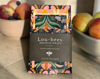 Secret Garden Beeswax Wraps Set | Reusable Eco Friendly Food Storage (Handmade Kent UK)