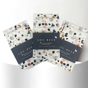 Lou-Bees Terrazzo Beeswax wraps. Eco Friendly food storage.