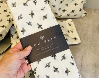 Organic Bee Beeswax wraps , Giant Bread Bag. Biodegradable food storage.