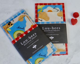 Brunch Beeswax Food Wraps  4 Pack | Reusable, Eco-Friendly,