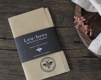 Lou-bees Closer to Nature Beeswax wraps 13” eco friendly alternative to plastics.