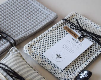 Organic Linen EcoScrubz  | William Morris Print, Zero Waste