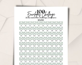 100 Envelopes Savings Challenge: Money Tracker (Digital Download)