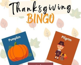 Thanksgiving Bingo Game: Family Fun, Toddler Activity (Digital Download)