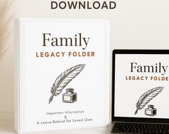 Family Legacy Folder: Important Information, Emergency Planning (Digital Download)