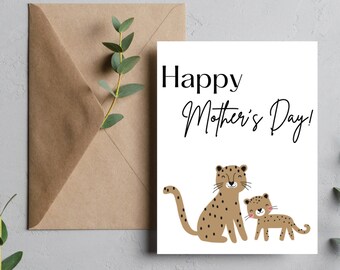 Cheetah Mother's Day Card | Mother's Day, Greeting Cards, May, Mom, Spring, Animals