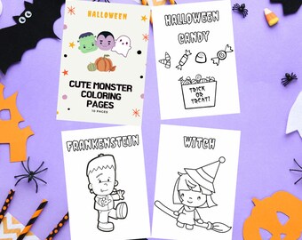 Cute Halloween Monster Coloring Book | Coloring Pages, Kid Pages, Downloads, Printable
