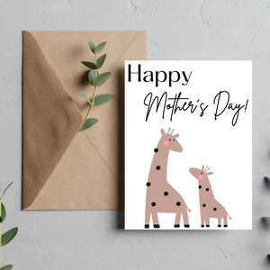 Carte de fête des mères girafe | Fête des mères, Cartes de voeux, Mai, Maman, Printemps, Animaux