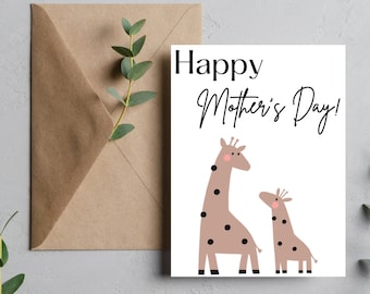Giraffe Mother's Day Card (Digital Download)