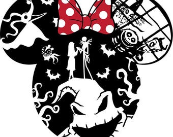 Jack Skellington Minnie Mouse SVG: Nightmare Before Christmas (Digital Download)