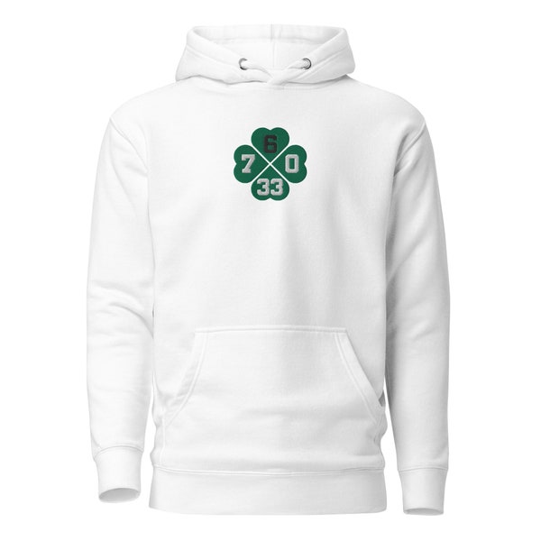 Boston Celtics Embroidered Player Numbers On Clover Leaves Unisex Casual Basketball Hoodie